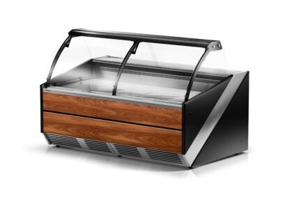 Lada chłodnicza z szybą czołową giętą L-S