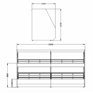 Regał sklepowy owocowo - warzywny dwumodułowy z blachą nierdzewną - 3