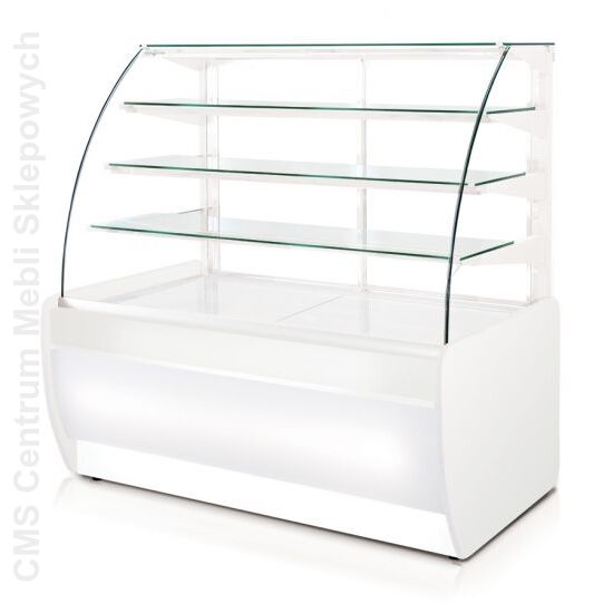 Witryna chłodnicza cukiernicza z szybą giętą uchylną z blokadą