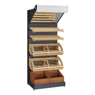 Regał sklepowy piekarniczy z oświetleniem 230 cm PIE-2 - 3