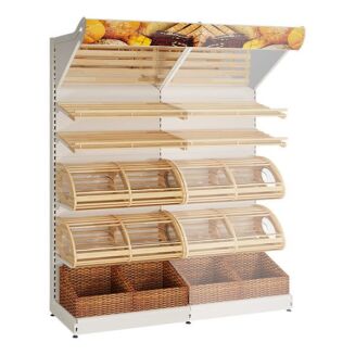 Regał sklepowy piekarniczy z oświetleniem 230 cm PIE-2 - 7