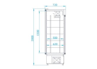 Szafa chłodnicza dwustronnie przeszklona, blokada drzwi od strony klienta - 3