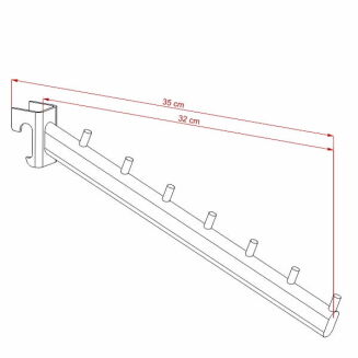 Hak sklepowy odzieżowy na owalny drążek Z-24 - 2