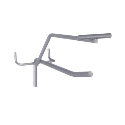 Hak sklepowy pojedynczy na ściankę perforowaną z szyldem, szary