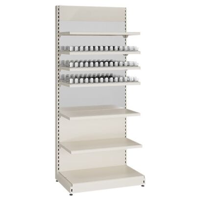 Regał sklepowy metalowy z lustrem na papierosy 230 cm