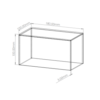 Pojemnik kubik 18x10x10 cm, bezbarwny - 2