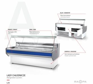 Lada chłodnicza z szybą prostą ukośną L-A - 3