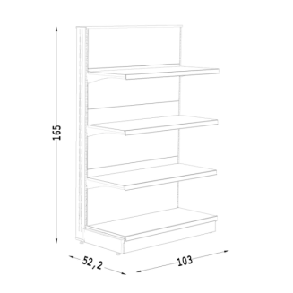 Regał metalowy dostawiany 165 TYP 2 - 2