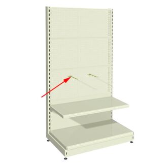 Hak sklepowy pojedynczy na ściankę perforowaną, biały - 2