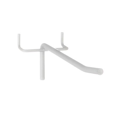 Hak sklepowy pojedynczy na ściankę perforowaną, biały