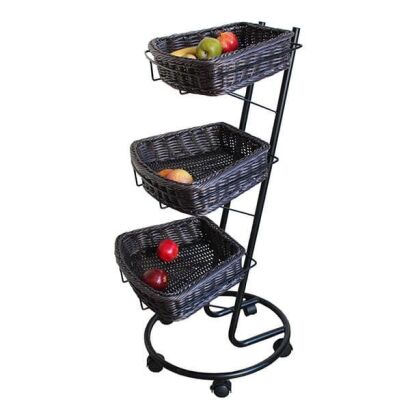 Stojak na warzywa z 3 wachlarzowymi koszykami