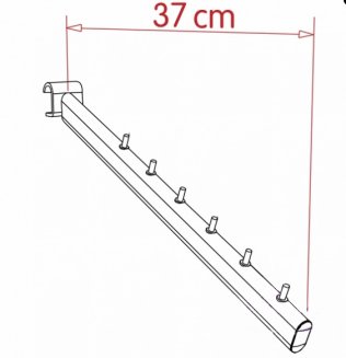 Schemat zawieszki sklepowej skośnej Z-14 na owalny drążek
