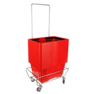 Zestaw 10 koszyków z dwoma rączkami 22 litrowe + wózek pod koszyki - 13