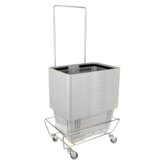 Zestaw 10 koszyków z dwoma rączkami 22 litrowe + wózek pod koszyki - 14