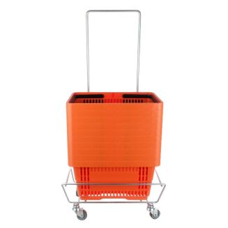 Zestaw 10 koszyków z dwoma rączkami 22 litrowe + wózek pod koszyki - 3