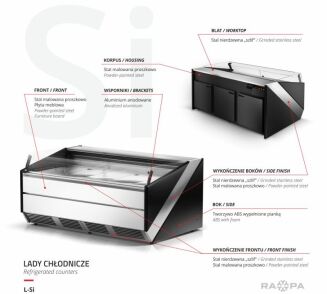 Lada chłodnicza z szybą czołową giętą krótką L-Si - 6