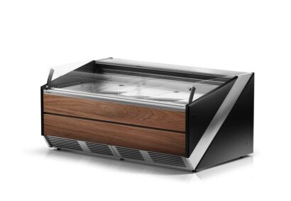 Lada chłodnicza z szybą czołową giętą krótką L-Si