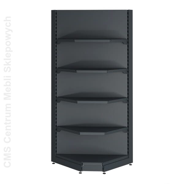 Regał metalowy sklepowy narożny wewnętrzny 90 stopni