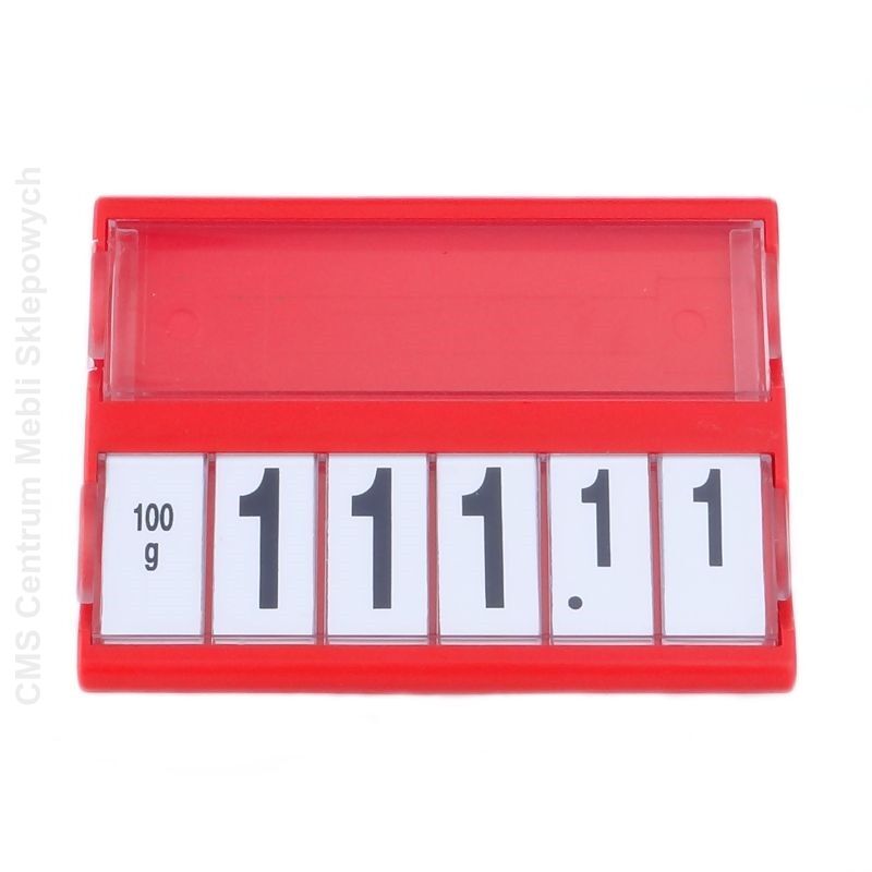 Kasetka cenowa z cyferkami A8 | czerwona