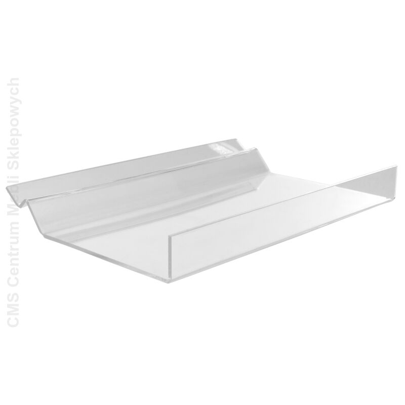 Półka pochylona z plexi na buty na panel naścienny Spacewall 20x10 cm