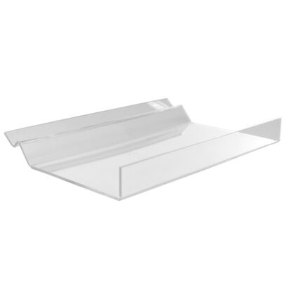 Półka pochylona z plexi na buty na panel naścienny Spacewall 20x10 cm