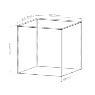 Pojemnik kubik 20x20x20 cm, bezbarwny - 3