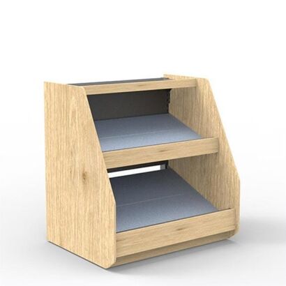 Regał sklepowy owocowo - warzywny jednomodułowy z blachą nierdzewną