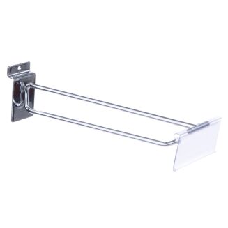 Zawieszka sklepowa pojedyncza z szyldem na panel Spacewall - 25 cm - chrom