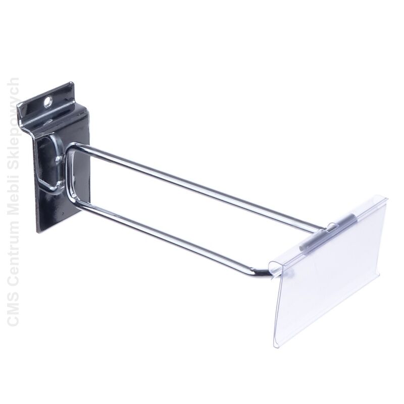 Zawieszka sklepowa pojedyncza z szyldem na panel Spacewall - 15 cm - chrom