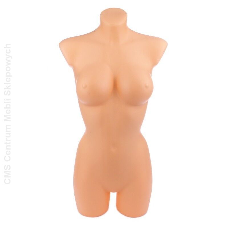 Tors damski długi duży biust cielisty