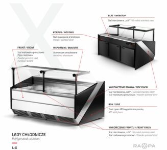 Lada chłodnicza z szybą czołową prostą, pionową L-X - 2