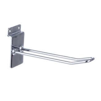 Zawieszka sklepowa podwójna na panel Spacewall – 15 cm (chrom)