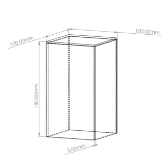 Pojemnik kubik 10x10x18 cm, bezbarwny - 3
