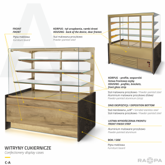 Witryna chłodnicza cukiernicza z szybą prostą pionową uchylną - 4