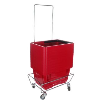 Zestaw 10 koszyków sklepowych z jedną rączką + wózek pod koszyki - 13