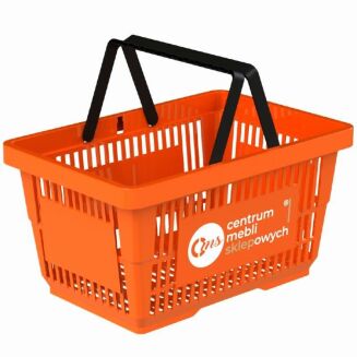 Zestaw 10 koszyków sklepowych z jedną rączką + wózek pod koszyki - 10