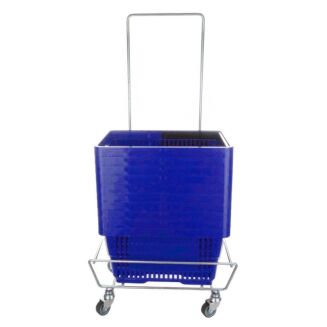 Zestaw 10 koszyków sklepowych z jedną rączką + wózek pod koszyki - 3