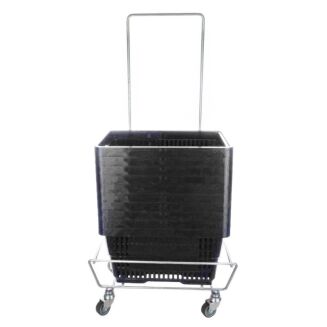 Zestaw 10 koszyków sklepowych z jedną rączką + wózek pod koszyki - 4