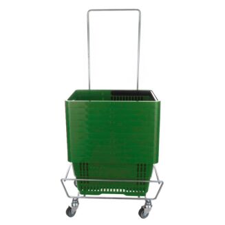 Zestaw 10 koszyków sklepowych z jedną rączką + wózek pod koszyki - 2