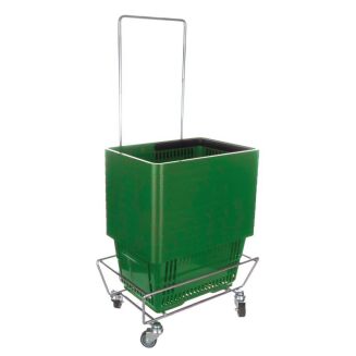 Zestaw 10 koszyków sklepowych z jedną rączką + wózek pod koszyki - 16