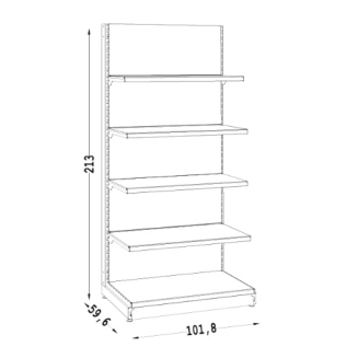 Regał metalowy przyścienny 210 cm - 5
