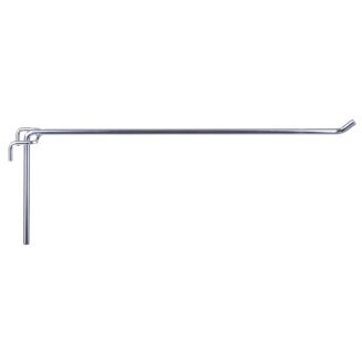 Zawieszka sklepowa na kratę - pojedyncza (chrom) - 30 cm - bokiem