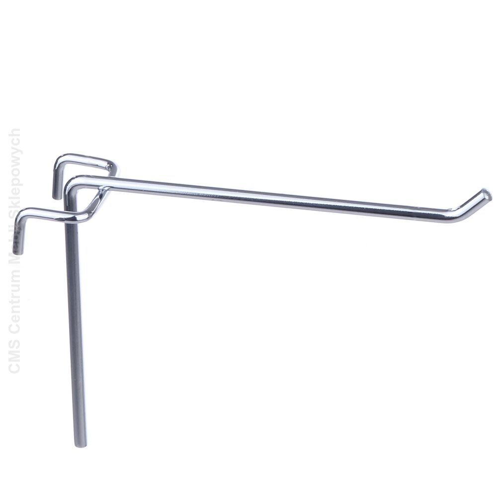 Hak sklepowy pojedynczy na kratę kwadratowy, chrom