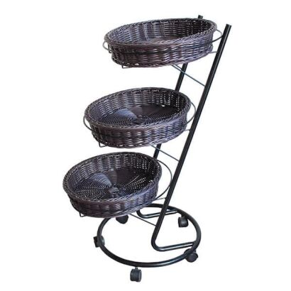 Stojak na warzywa z 3 okrągłymi koszykami