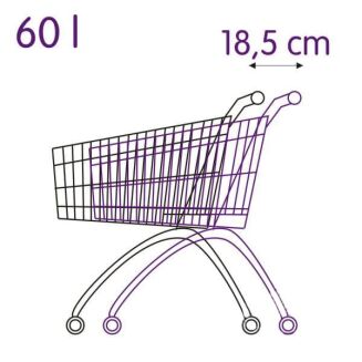 Wózek sklepowy 60 litrowy ocynk czerwony