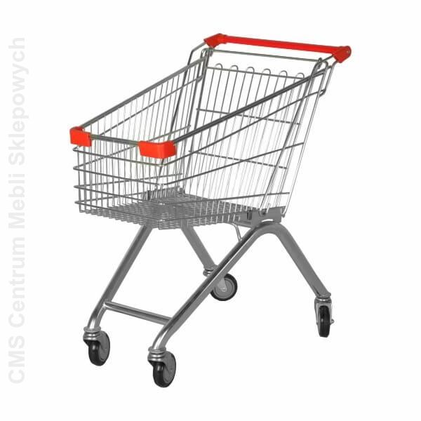 Wózek sklepowy 60 litrowy ocynk czerwony