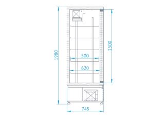 Szafa chłodnicza zapleczowa, drzwi rozsuwane ZR - 6