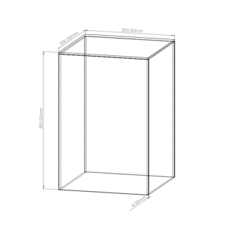 Pojemnik kubik 20x20x30 cm, bezbarwny - 3