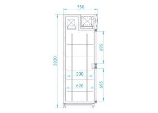 Szafa chłodnicza jednostronnie przeszklona, dwu- i trzydrzwiowa ECOLINE - 20