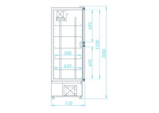 Szafa chłodnicza jednostronnie przeszklona, dwu- i trzydrzwiowa ECOLINE - 7